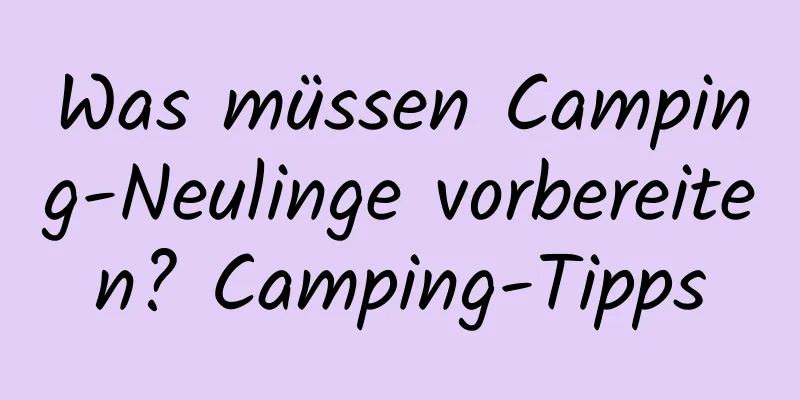 Was müssen Camping-Neulinge vorbereiten? Camping-Tipps