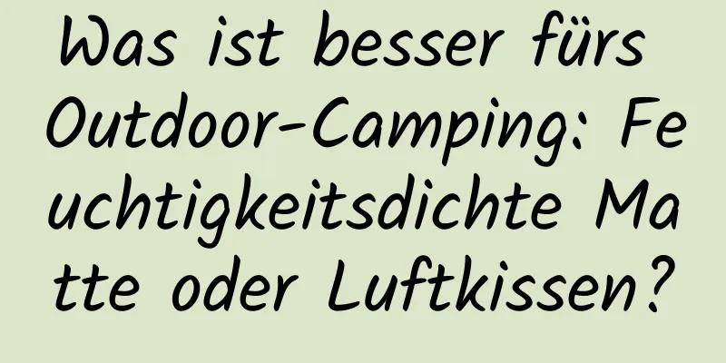 Was ist besser fürs Outdoor-Camping: Feuchtigkeitsdichte Matte oder Luftkissen?