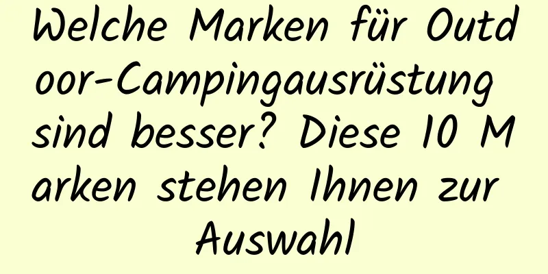 Welche Marken für Outdoor-Campingausrüstung sind besser? Diese 10 Marken stehen Ihnen zur Auswahl