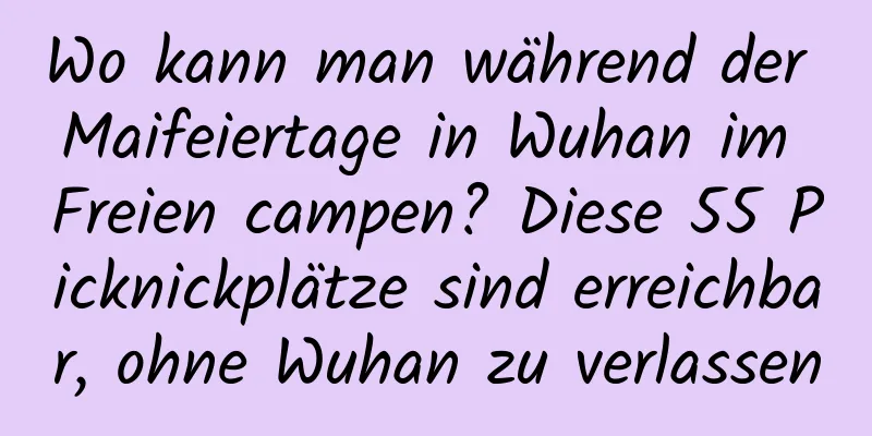 Wo kann man während der Maifeiertage in Wuhan im Freien campen? Diese 55 Picknickplätze sind erreichbar, ohne Wuhan zu verlassen