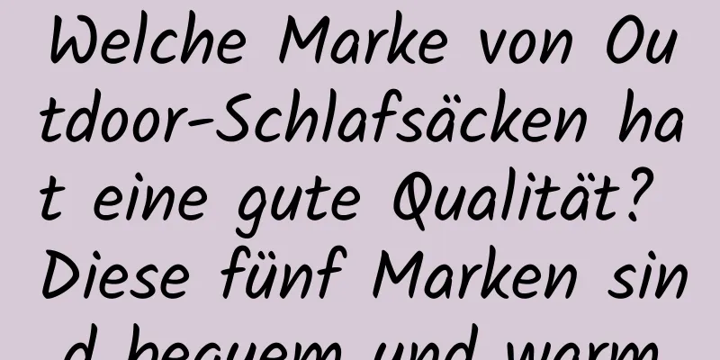 Welche Marke von Outdoor-Schlafsäcken hat eine gute Qualität? Diese fünf Marken sind bequem und warm