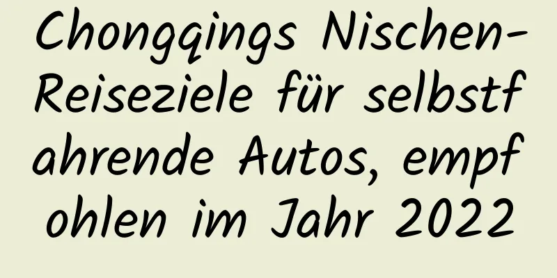 Chongqings Nischen-Reiseziele für selbstfahrende Autos, empfohlen im Jahr 2022