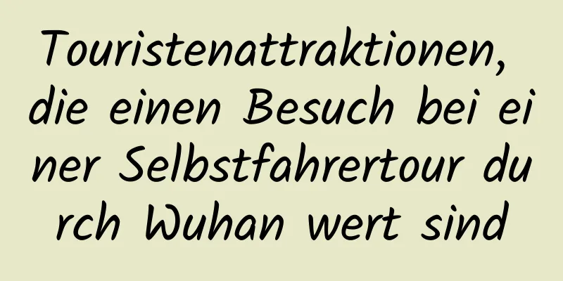 Touristenattraktionen, die einen Besuch bei einer Selbstfahrertour durch Wuhan wert sind