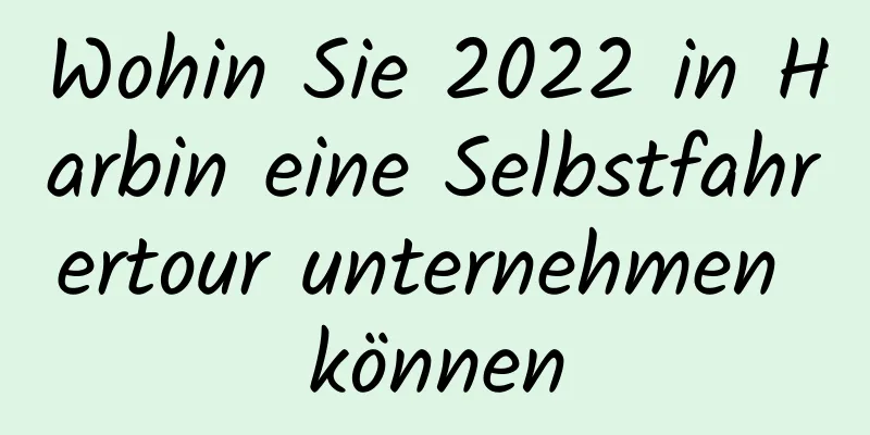 Wohin Sie 2022 in Harbin eine Selbstfahrertour unternehmen können