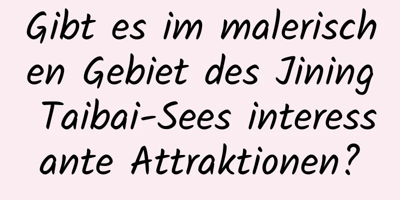 Gibt es im malerischen Gebiet des Jining Taibai-Sees interessante Attraktionen?