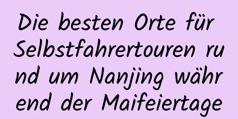 Die besten Orte für Selbstfahrertouren rund um Nanjing während der Maifeiertage