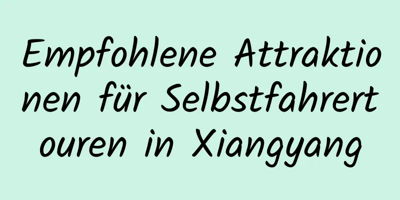 Empfohlene Attraktionen für Selbstfahrertouren in Xiangyang