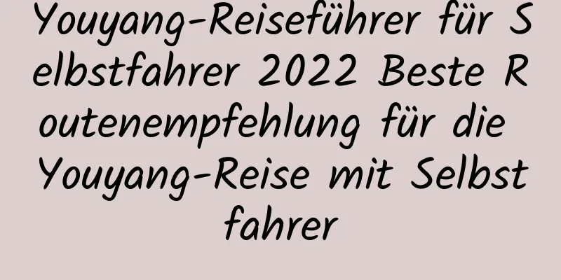 Youyang-Reiseführer für Selbstfahrer 2022 Beste Routenempfehlung für die Youyang-Reise mit Selbstfahrer