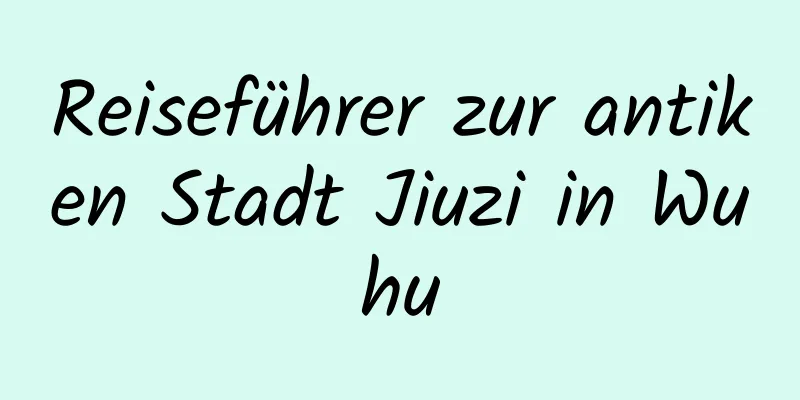 Reiseführer zur antiken Stadt Jiuzi in Wuhu