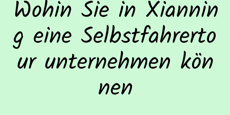 Wohin Sie in Xianning eine Selbstfahrertour unternehmen können