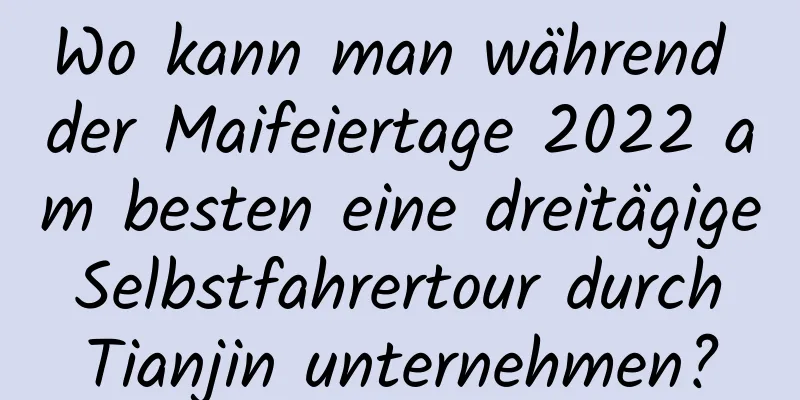 Wo kann man während der Maifeiertage 2022 am besten eine dreitägige Selbstfahrertour durch Tianjin unternehmen?