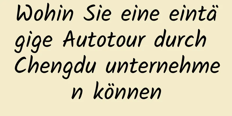 Wohin Sie eine eintägige Autotour durch Chengdu unternehmen können