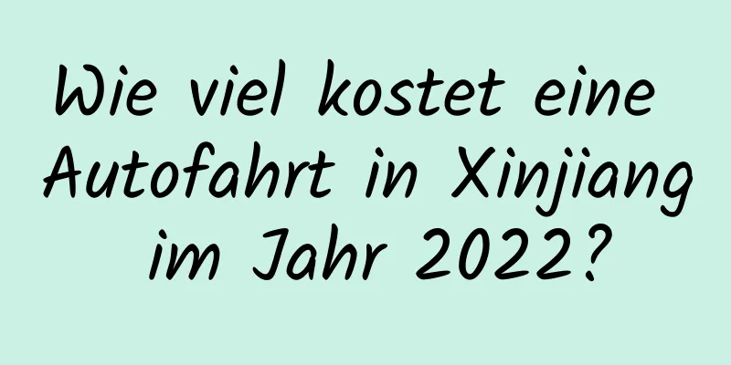 Wie viel kostet eine Autofahrt in Xinjiang im Jahr 2022?