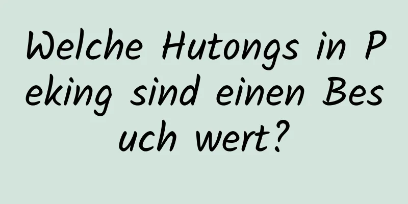 Welche Hutongs in Peking sind einen Besuch wert?