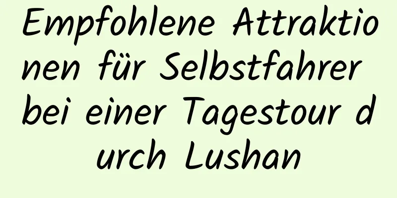 Empfohlene Attraktionen für Selbstfahrer bei einer Tagestour durch Lushan