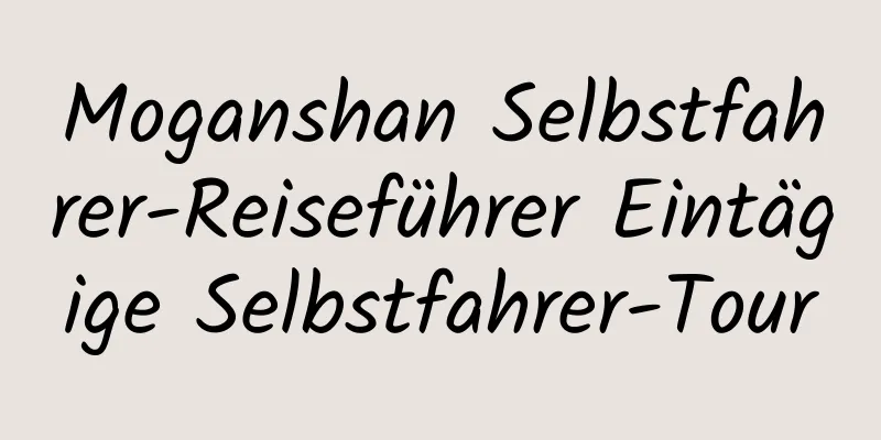 Moganshan Selbstfahrer-Reiseführer Eintägige Selbstfahrer-Tour