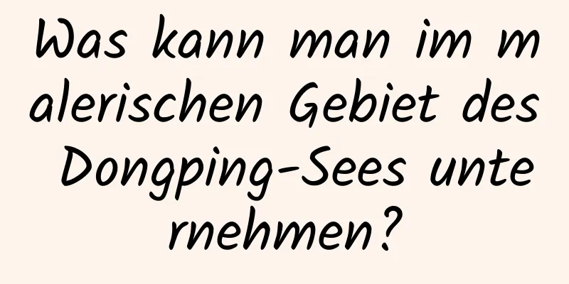 Was kann man im malerischen Gebiet des Dongping-Sees unternehmen?