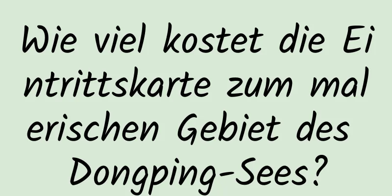 Wie viel kostet die Eintrittskarte zum malerischen Gebiet des Dongping-Sees?