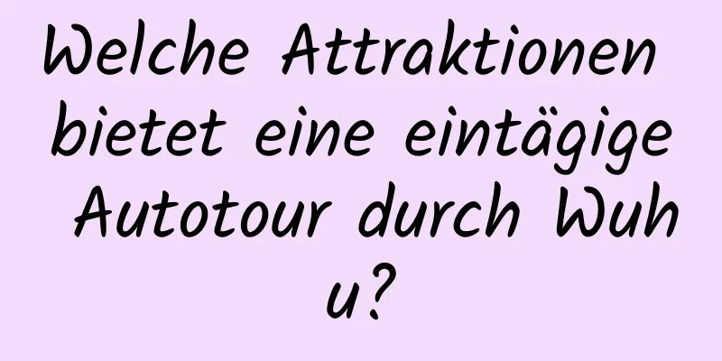 Welche Attraktionen bietet eine eintägige Autotour durch Wuhu?