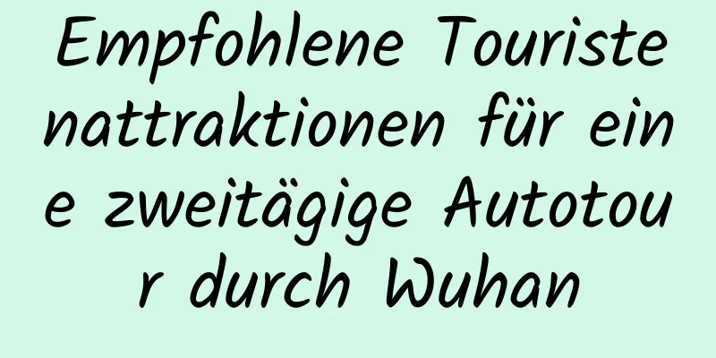 Empfohlene Touristenattraktionen für eine zweitägige Autotour durch Wuhan