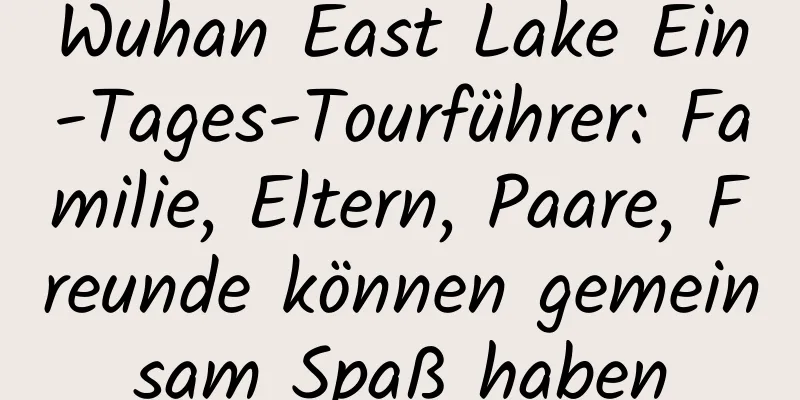 Wuhan East Lake Ein-Tages-Tourführer: Familie, Eltern, Paare, Freunde können gemeinsam Spaß haben