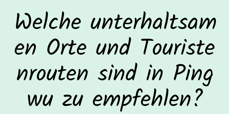 Welche unterhaltsamen Orte und Touristenrouten sind in Pingwu zu empfehlen?