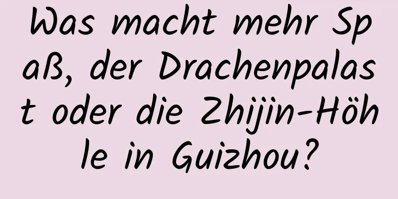 Was macht mehr Spaß, der Drachenpalast oder die Zhijin-Höhle in Guizhou?