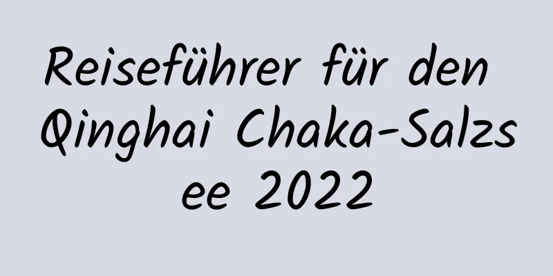 Reiseführer für den Qinghai Chaka-Salzsee 2022