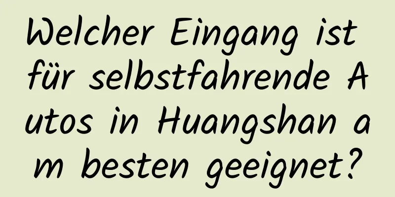 Welcher Eingang ist für selbstfahrende Autos in Huangshan am besten geeignet?