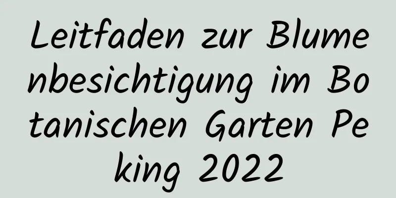 Leitfaden zur Blumenbesichtigung im Botanischen Garten Peking 2022