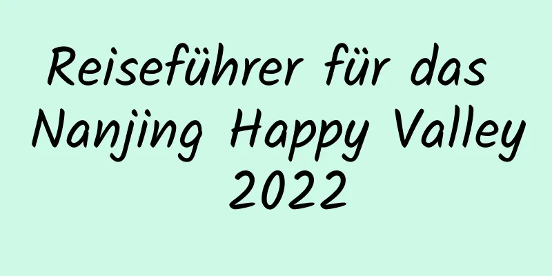 Reiseführer für das Nanjing Happy Valley 2022