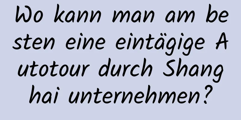 Wo kann man am besten eine eintägige Autotour durch Shanghai unternehmen?