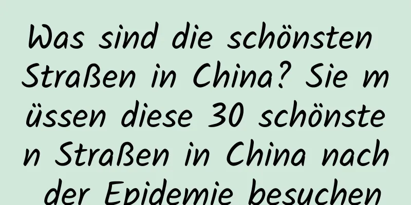 Was sind die schönsten Straßen in China? Sie müssen diese 30 schönsten Straßen in China nach der Epidemie besuchen