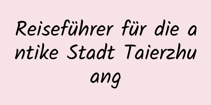 Reiseführer für die antike Stadt Taierzhuang