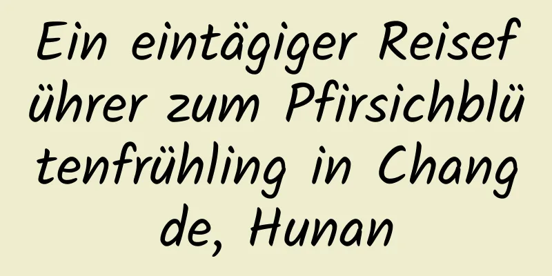 Ein eintägiger Reiseführer zum Pfirsichblütenfrühling in Changde, Hunan