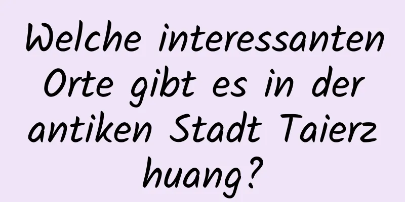 Welche interessanten Orte gibt es in der antiken Stadt Taierzhuang?