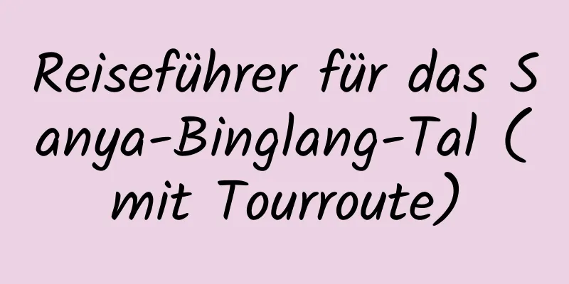 Reiseführer für das Sanya-Binglang-Tal (mit Tourroute)