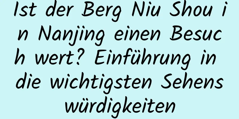 Ist der Berg Niu Shou in Nanjing einen Besuch wert? Einführung in die wichtigsten Sehenswürdigkeiten