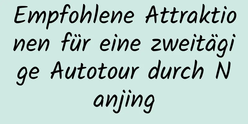 Empfohlene Attraktionen für eine zweitägige Autotour durch Nanjing