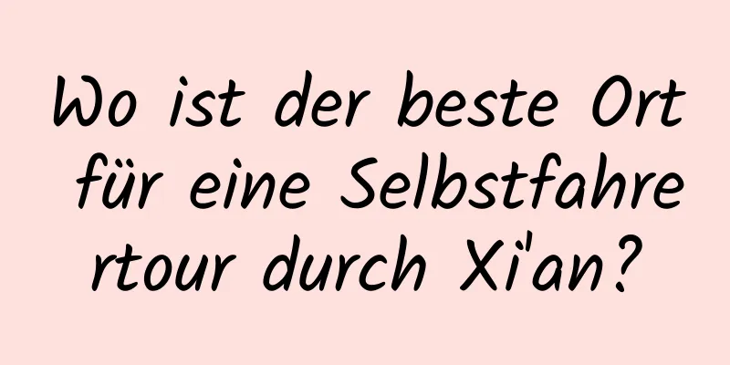 Wo ist der beste Ort für eine Selbstfahrertour durch Xi'an?