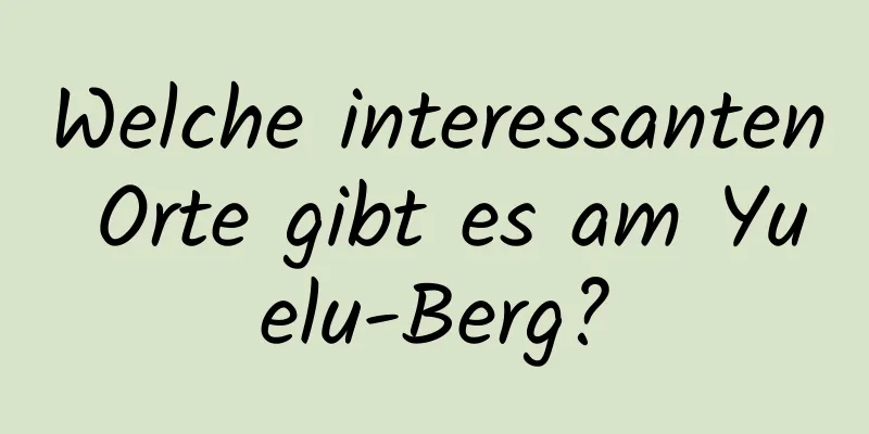 Welche interessanten Orte gibt es am Yuelu-Berg?