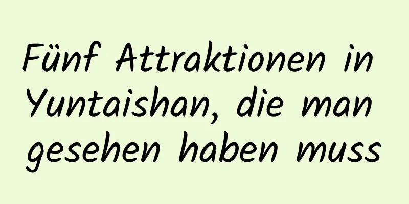 Fünf Attraktionen in Yuntaishan, die man gesehen haben muss