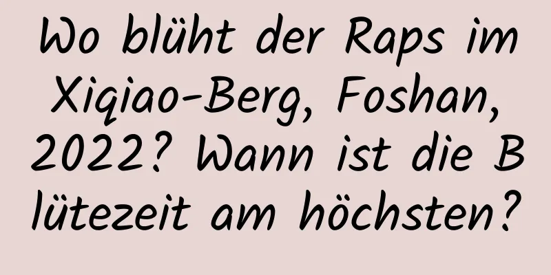 Wo blüht der Raps im Xiqiao-Berg, Foshan, 2022? Wann ist die Blütezeit am höchsten?