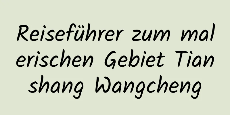 Reiseführer zum malerischen Gebiet Tianshang Wangcheng