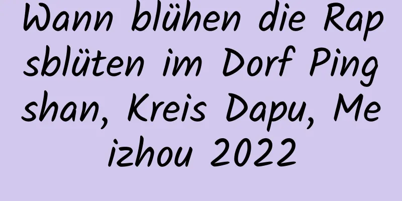 Wann blühen die Rapsblüten im Dorf Pingshan, Kreis Dapu, Meizhou 2022