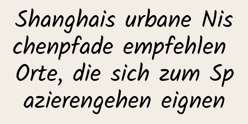 Shanghais urbane Nischenpfade empfehlen Orte, die sich zum Spazierengehen eignen