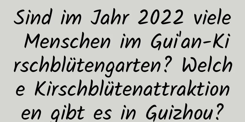 Sind im Jahr 2022 viele Menschen im Gui'an-Kirschblütengarten? Welche Kirschblütenattraktionen gibt es in Guizhou?