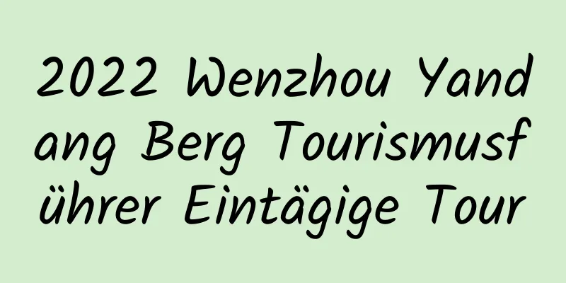 2022 Wenzhou Yandang Berg Tourismusführer Eintägige Tour