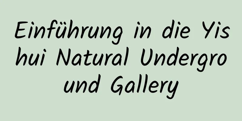 Einführung in die Yishui Natural Underground Gallery