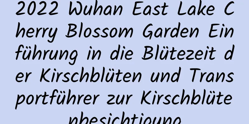 2022 Wuhan East Lake Cherry Blossom Garden Einführung in die Blütezeit der Kirschblüten und Transportführer zur Kirschblütenbesichtigung